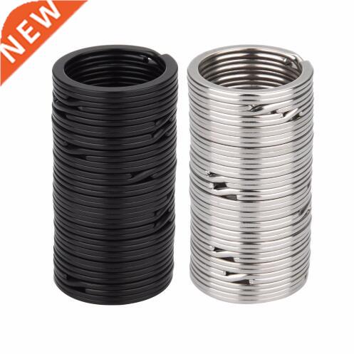 100pcs Key Rings Metal Split Rings Flat Key Chains Rings Bla