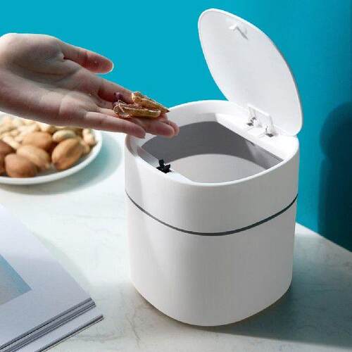 Mini Waste Bin Trash Can Desktop Garbage Basket Table Roll