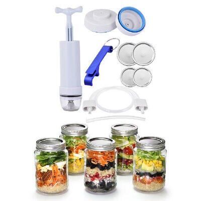 Reusable Mason Jar Sealer Vacuum Kits Wide Mouth Canning