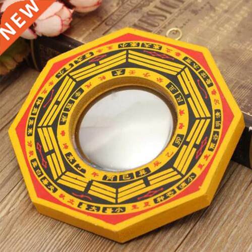 Chinese Lucky Feng Shui Ancient Dent Bagua Wooden Mirror
