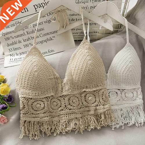 Crop Tops Retro Wild Hollow Perspective Tassel Sexy Spaghett