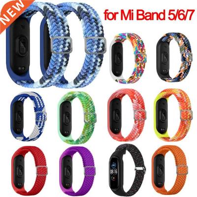 Nylon Wrist Strap For XiaoMi Mi Band 5 6 7 Adjustable Elasti
