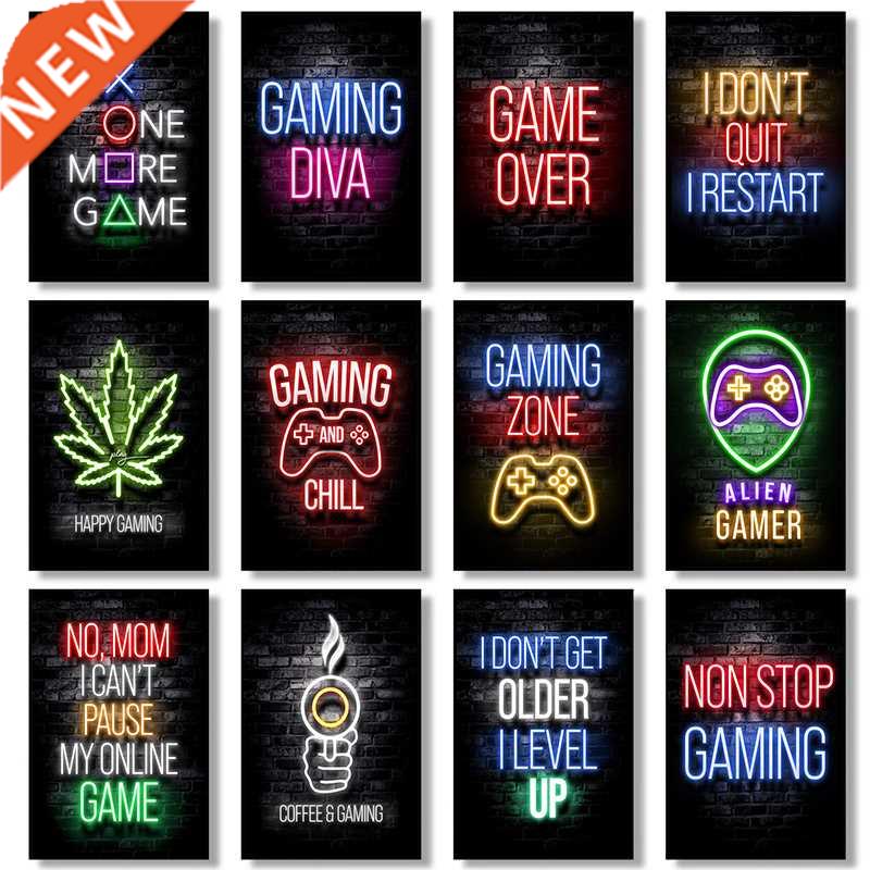 Sleep Game Repeat Gaming Wall Art Poster Prints Gamer Paint