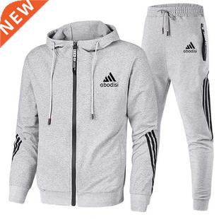 tracksuit man brand two piece set men zip jacket sweatpants