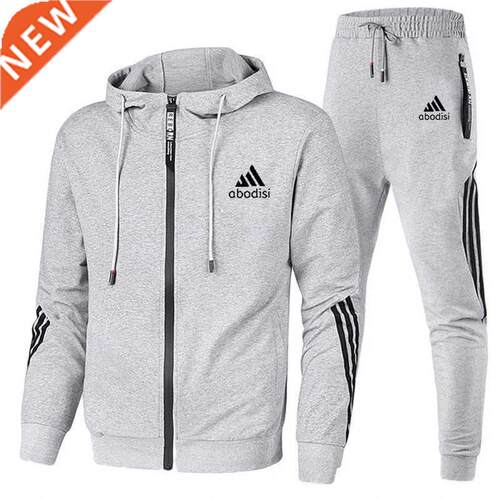 tracksuit man brand two piece set men zip jacket sweatpants