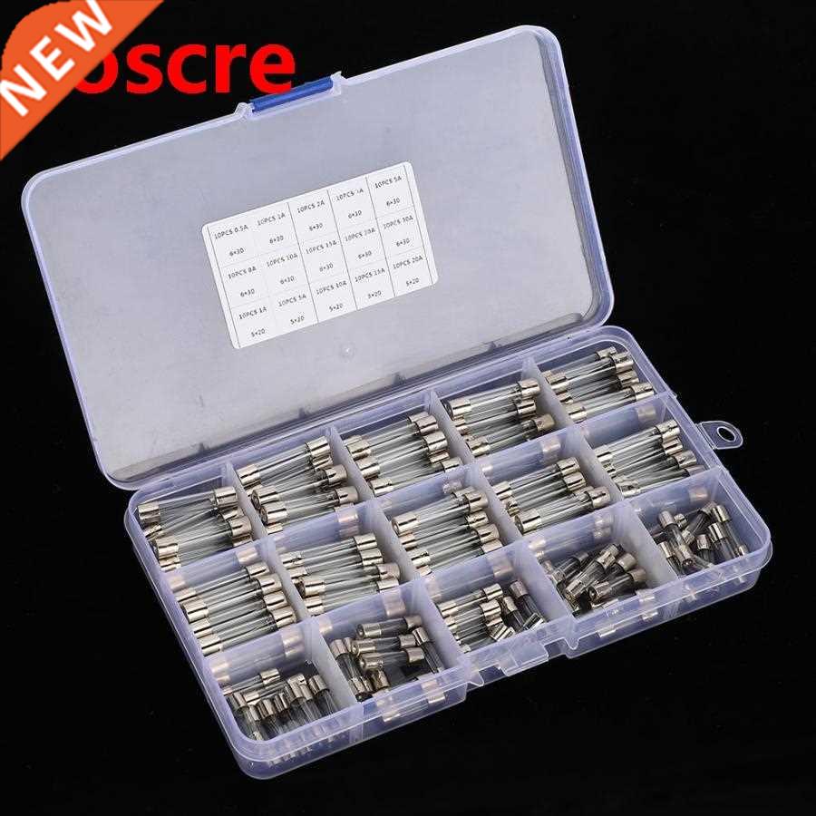 150 pcs Glass Tube Fuse Assortment 6x30mm 0.5A/1A/2A/3A/5A/8