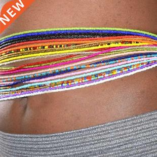 7Pcs Summer Bikini Sretchy Multi-Colors Beaded Belly Waist C