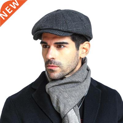 Male Plus Size Ivy Hat Big Head Man Felt Newsboy Cap Dad Lei