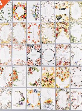 30 Sheets Flowers Paintings Retro Vintage Postcard Christmas