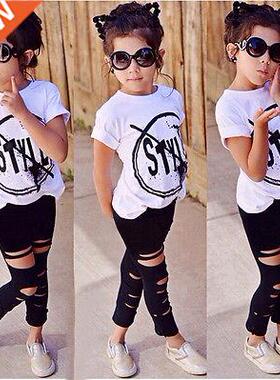 Kids Girls Clothes Set Baby Girl Summer Short Sleeve Print T