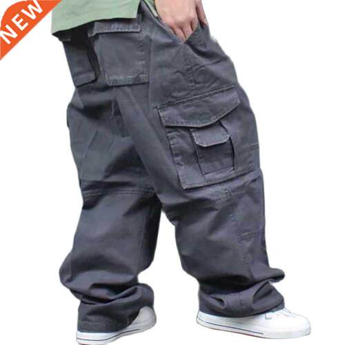 Wide Leg Hip Hop Pants Men Casual Cotton Harem Cargo Pants L