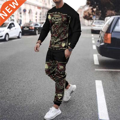 Summer leisure sports suit men	s new D playing card p
