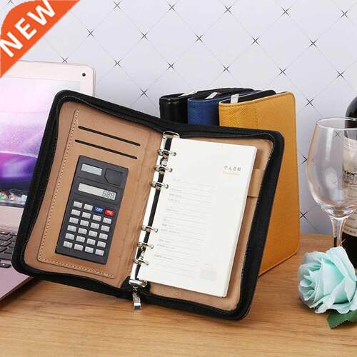 PU Leather Cover A6 Zipper Notebook Loose-Leaf Business Note