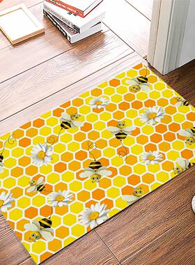 Spring Bee Daisy Honeycomb Texture Doormat Home Protective