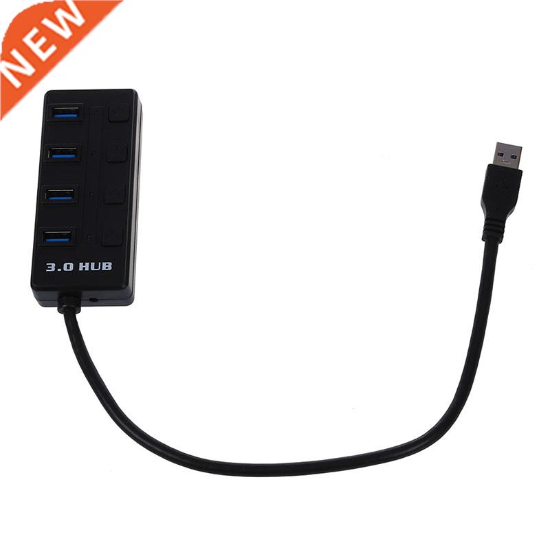 Mini 4 Ports USB 3.0 Speed External HUB with ON/OFF Switch f