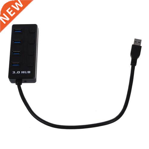 Mini 4 Ports USB 3.0 Speed External HUB with ON/OFF Switch f