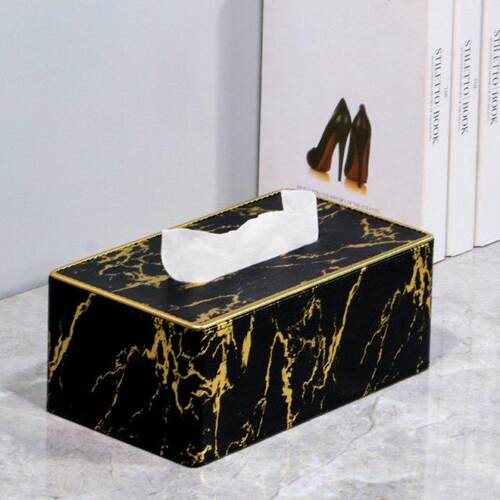 Leather Marble Tissue Box Desop Paper Towel Holder Napkin