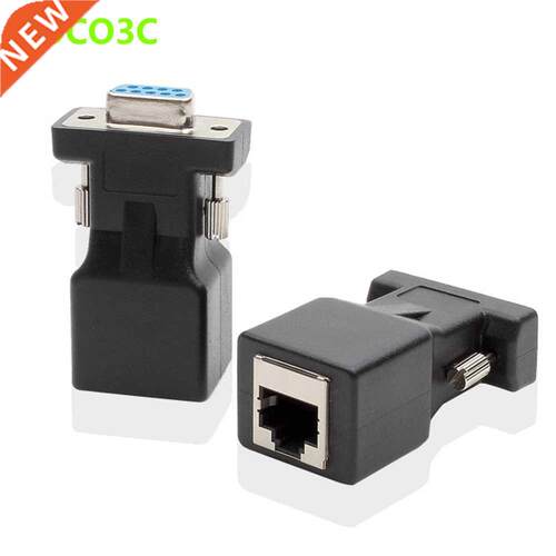 RS-232 Female to RJ45 Female Connector Convertor DB9 Serial