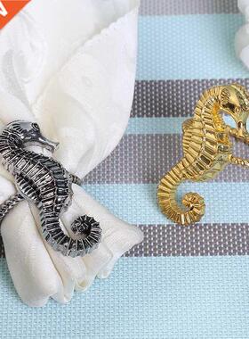 6pcs Alloy lobster napkin buckle Electroplated Epoxy etal p