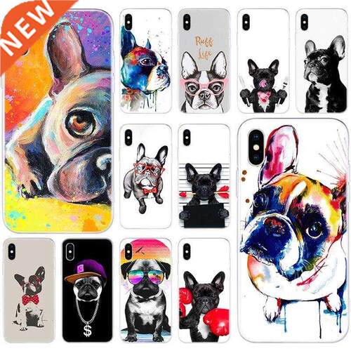 Hot French Bulldog Dog Pug Soft Silicone Case for Apple iPh