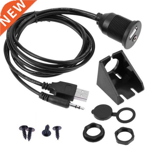 1m Car Dashboard USB Extension Cord Auto Moto USB 2.0 3.5mm