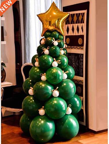 圣诞树气球套装圣诞节装饰品绿色气球森林系列Christmas balloon