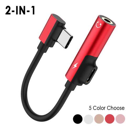 USB C DAC Adapter 2 In 1 Type C To .5 Earphone Adapter Audi
