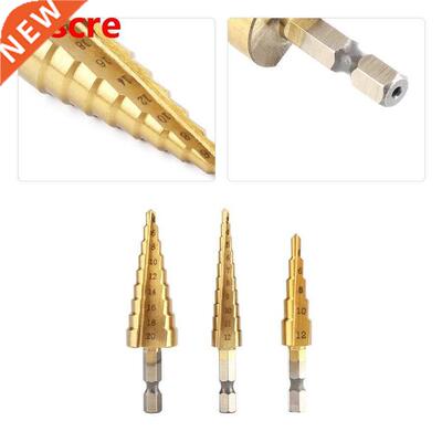 3Pcs High Steel Step Cone Drill Bit Hex Shank Plating Drill