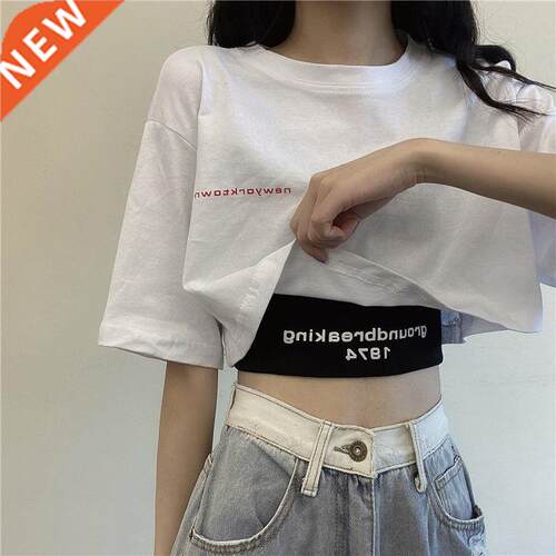 White Short Sleeved T-shirt Women Summer New 2022 Short High
