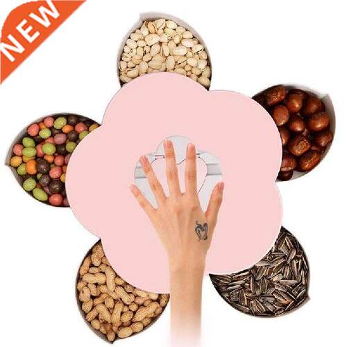 Creative Flower Petal Fruit Plate Candy Storage Box 5 Grids
