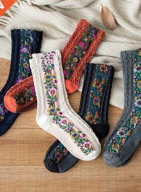 Classical Women's Socks Flowers Dress Socks Girl&amp