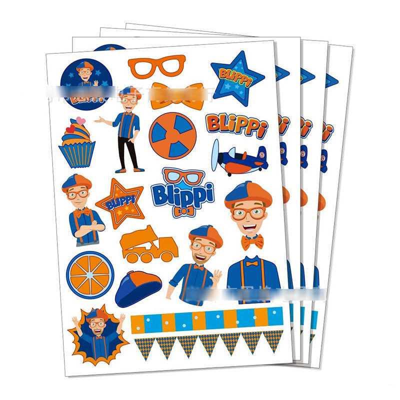6pcs/set Blippi Stickers Blippi Birthday Party Decoration B
