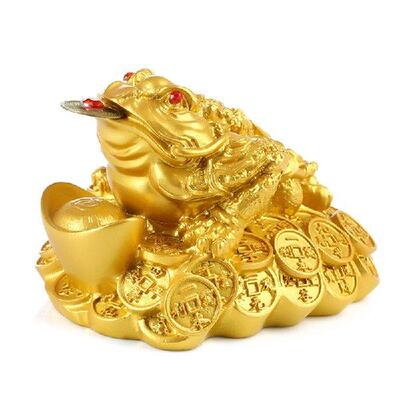 Feng Shui Toad Money LUCKY Fortune Wealth Chinese Golden