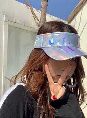 Minimalist Unisex Faux Leather Empty Top Baseball Cap Metall