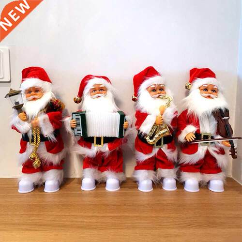 Electric Dancing Santa Claus Toys Music Singing Xmas Dolls f