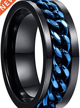 NUNCAD Men's 8mm tungsten carbide ring Black Tungsten steel