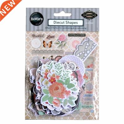 CRZCrafter Paper Diecuts Shapes Ephemera 106pcs Printed Gli