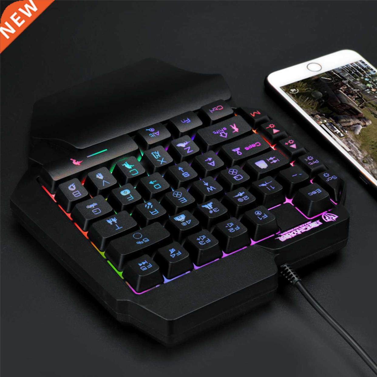 Gaming Keybod One-handed Wired Keybods F6 RGB PC Keypad