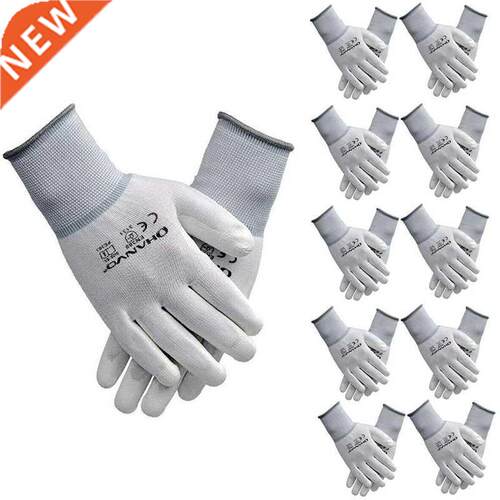10 Pairs PU Nitrile Safety Coating Work Gloves Palm Coated G