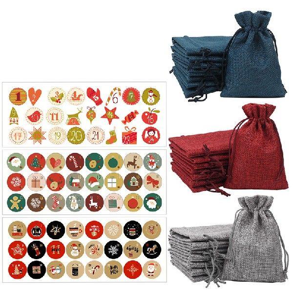 24Pcs Christmas Wedding Gift Bags Pouches With Velvet bag