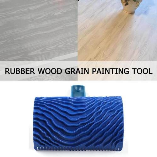 Blue Rubber Wood Grain Paint Roller Brush  Graining Wall