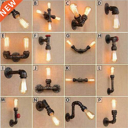 Loft Industril Wll Light Iron Rust Wter Pipe Retro Wll L