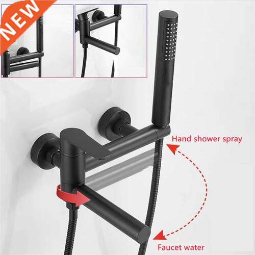 Bathtub Shower Faucet Black/Chrome Brass Single Handle Water