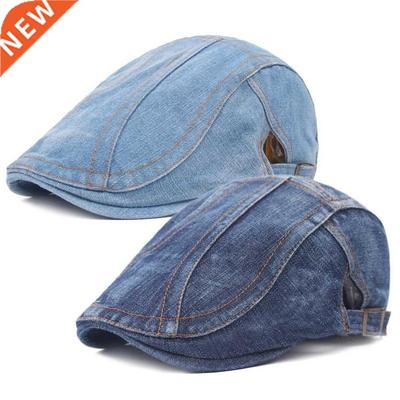 Denim Beret Hats Adjustable Men Women Jeans Berets Newsboy F