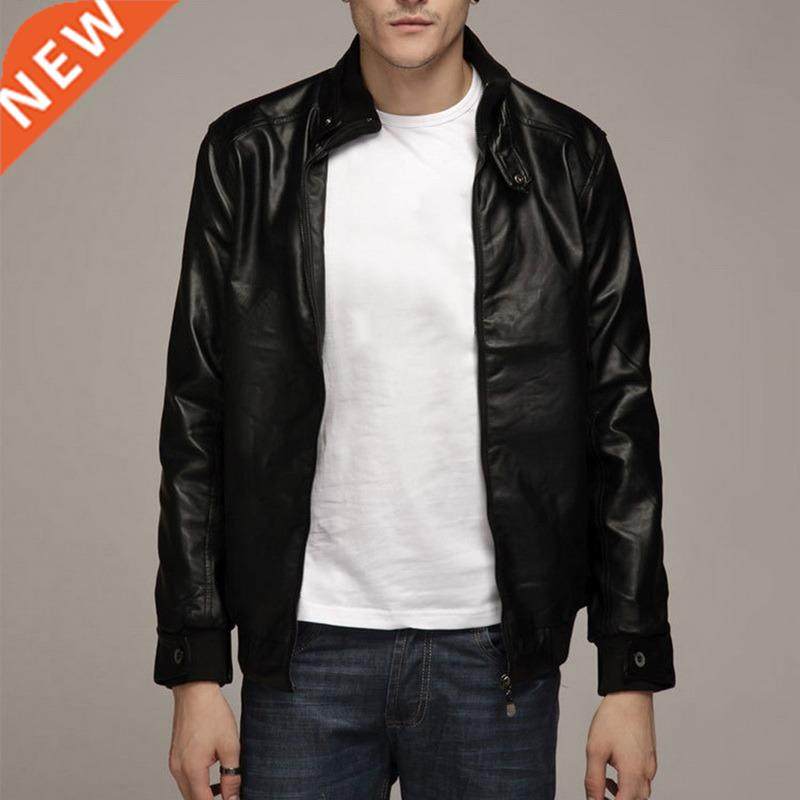 Autumn Men Pu Leather Jacket for Men Fitness Fashion Male Su图片