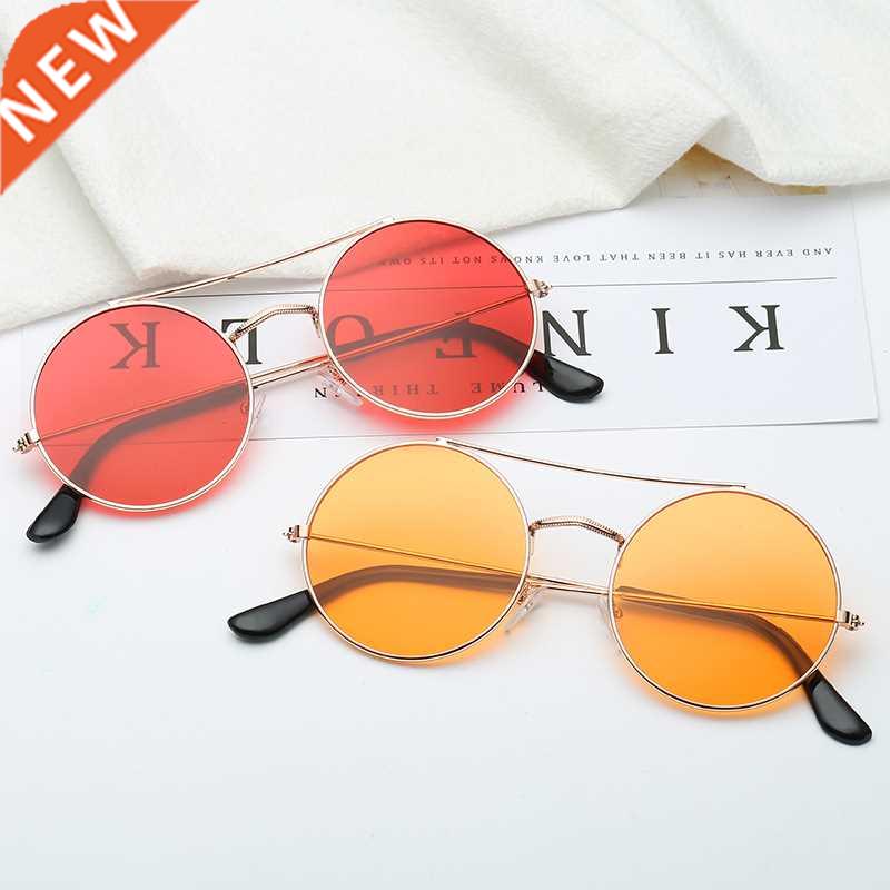 Retro Round Red Sunglasses Woman rand Designer Sun Glasses图片