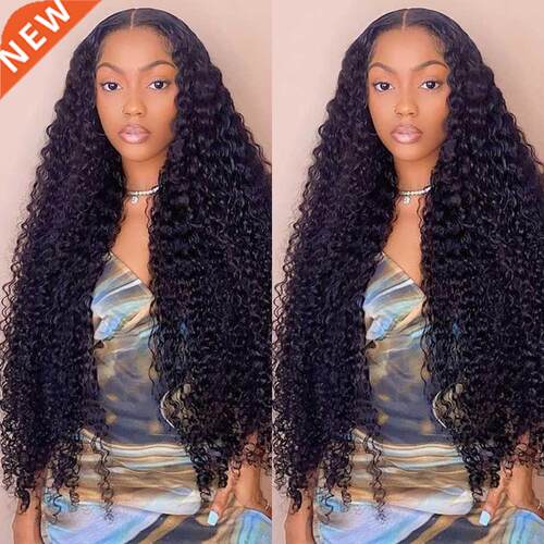 Deep Wave Frontal Wig 13x4 HD Transparent Lace Wigs Remy Bra