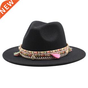 Fashion Fall 2020 Winter Wide brim fedora Hat Women Men With