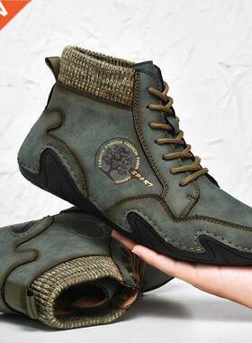 Men's Loafers Lightweight Leather Shoes Men Fashion Casual W