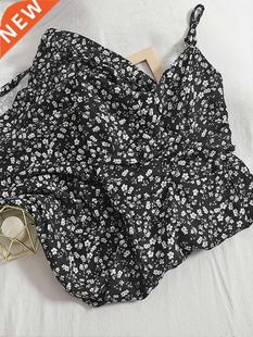 Yitimoky Camis Dress Women Printing Baless Korean Summer 2